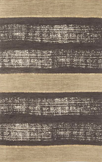 Boro Stripe Jute Rug - Soot