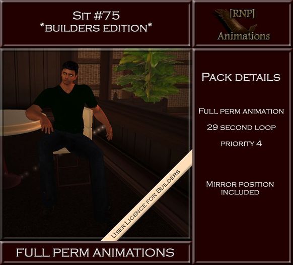 [RNP] Sit #75_Male table full perm animation 