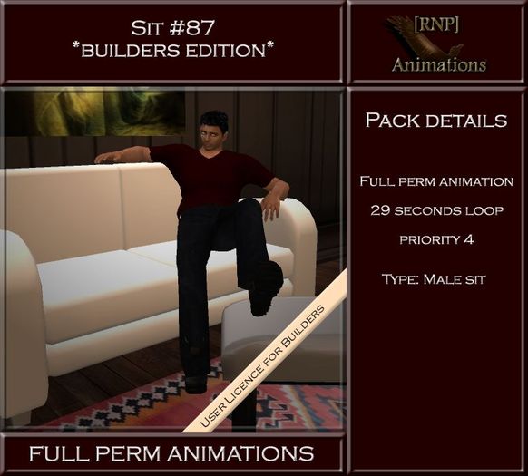 [RNP] Sit #87_Male_Footstool_Full perm sit animation 