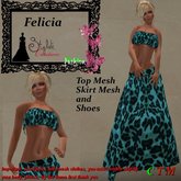 Felicia Guepard Black Lgt bleu + Shoes