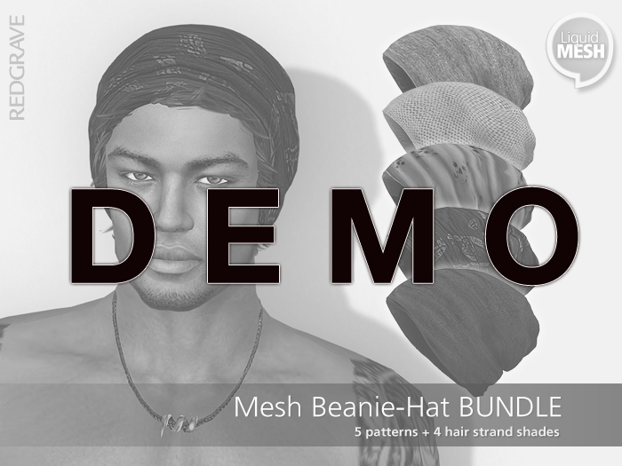 DEMO Beanie Hat LQMesh - Bundle / REDGRAVE