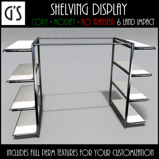 << G's >> Shelving Display White