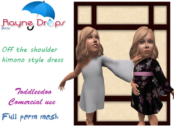 FULL PERM - Off the shoulder kimono style dress