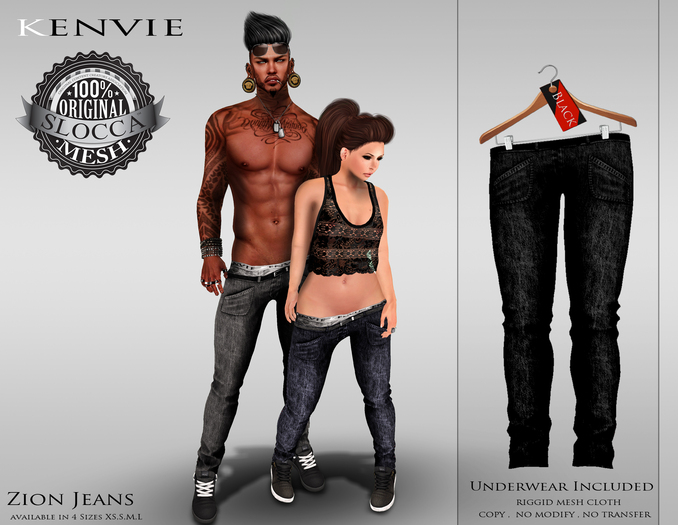 KENVIE .MALE.Zion Jeans - Black