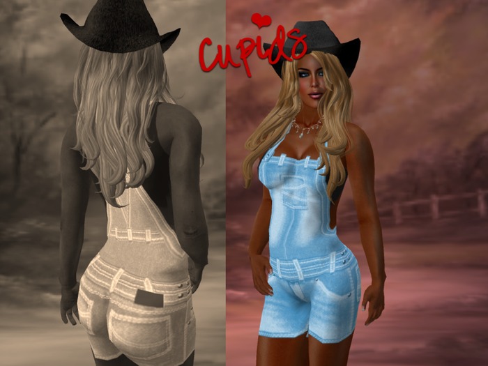 Overall Shorts Acid Blue