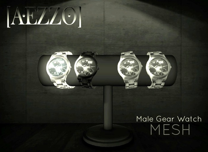 [AEZZO] Mesh Male Watch Silver 