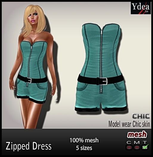 *Ydea* Zipped Aqua