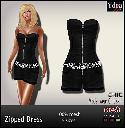 *Ydea* Zipped Black