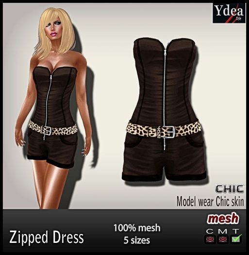 *Ydea* Zipped Brown leopard