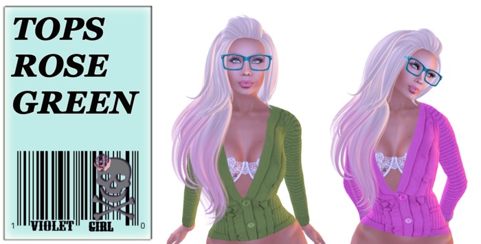 [VIOLET GIRL] TWO TOPS ROSE GREEN