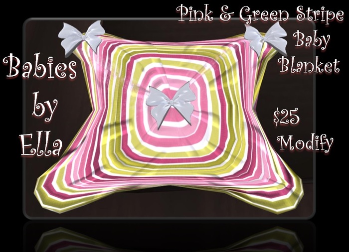 Baby Blanket - Pink & Green Stripe