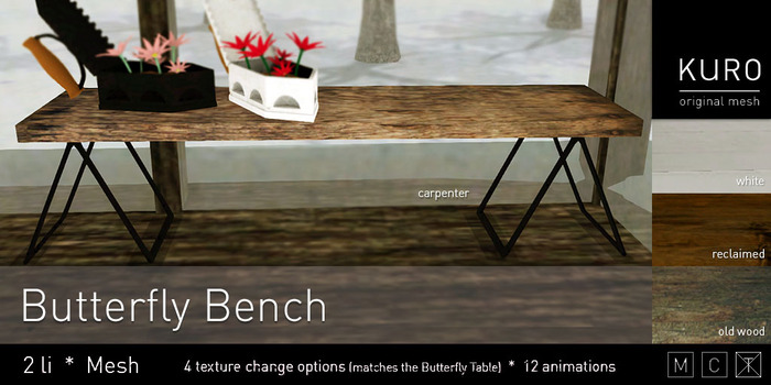 Kuro - Butterfly bench
