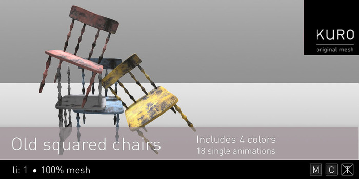 Kuro - Old squared chairs
