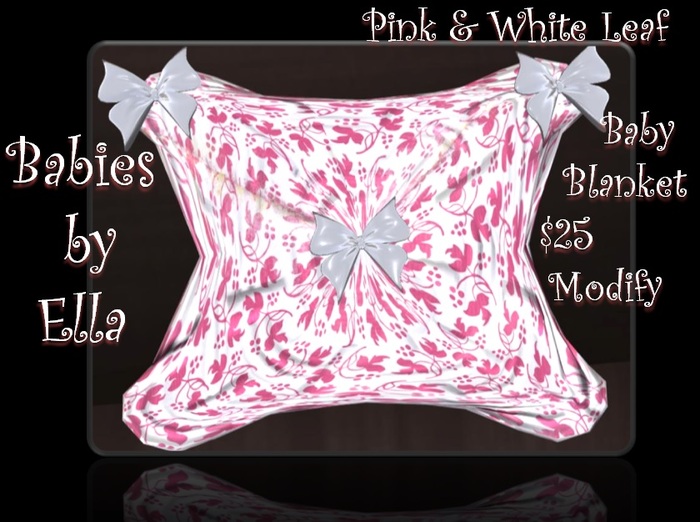 Baby Blanet - Pink & White Leaf