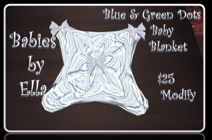 Baby Blanket - Blue & Green Dots