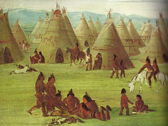 Painting - Comanche Nation village
