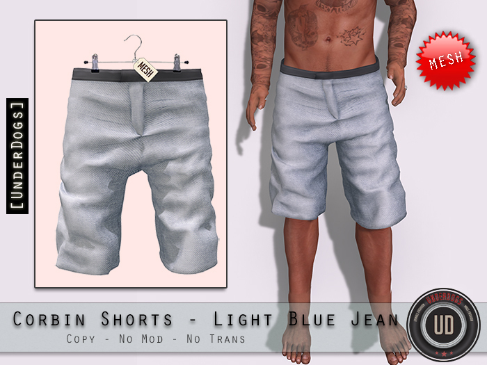 [UD] - Corbin Shorts - Light Blue Jean - Mesh (Bag)