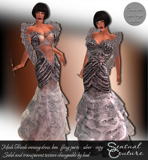 Mesh Frivole  evening dress * silver *