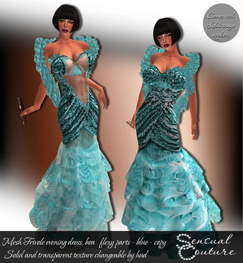 Mesh Frivole  evening dress * blue *