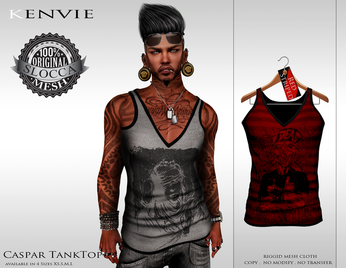 KENVIE . Caspar Tank Top - Red Striped