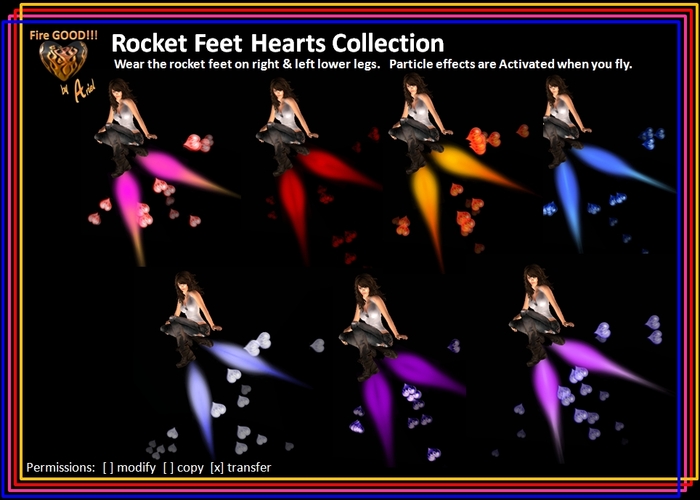 Fire GOOD!!! Rocket Feet Hearts Collection 7 Sets Each Boxed