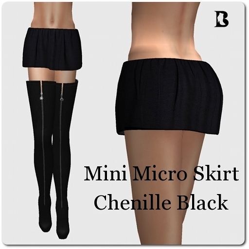 Mini Micro Skirt R-Mesh Chenille Black