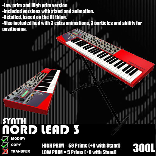 Detailed Synthesizer Nord Lead 3 (With Stands, Animations, HUD)