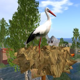 Standing White Stork (Large)