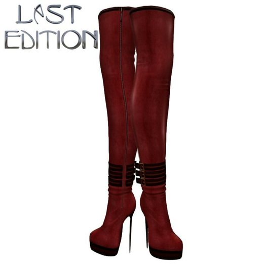 Last Edition Red Leather Over Knee Boots