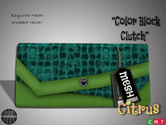 *Citrus* Clutch Purse Lime/Pool