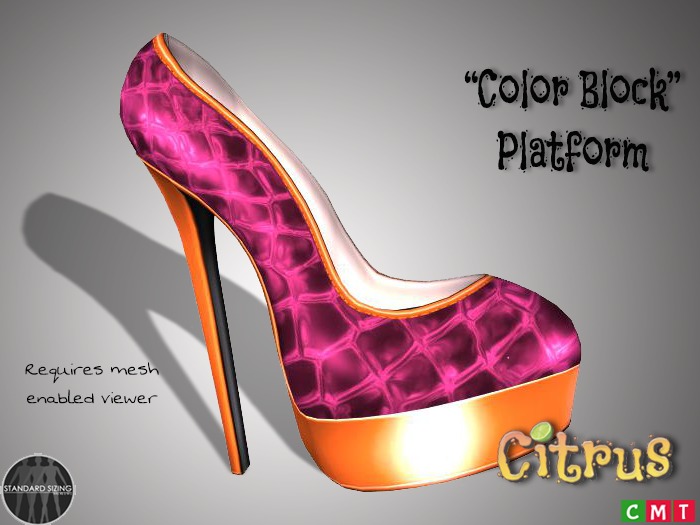 *Citrus* Color Block Pump Tangerine/Bubblegum