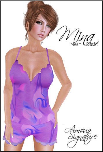 Amour Signature - Mina Mesh Outfit - Purple