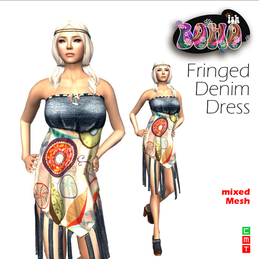 BOHOish - Fringed Denim Dress DEMO [WEAR OR REZZ]