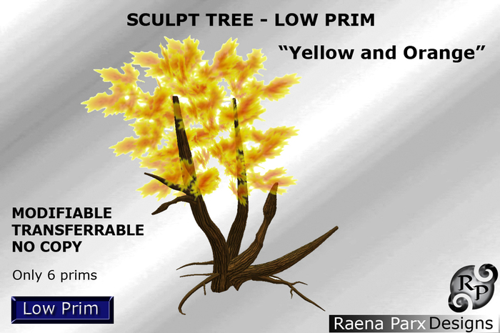 SCULPT TREE - LOW PRIM - "YELLOW & ORANGE"  *RPD*