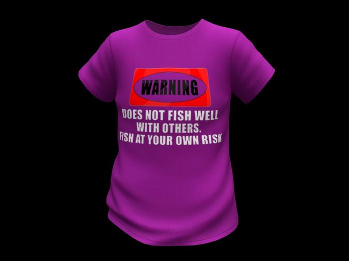V TEE FISH OWN RISK  PURPLE