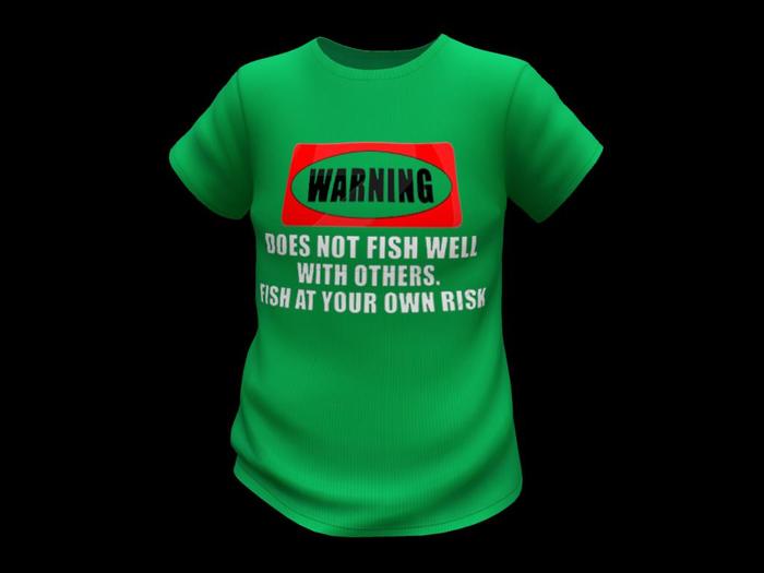 V TEE FISH OWN RISK  GREEN DEMO