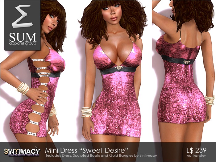 SUM - Sweet Desire Mini Dress ROSE by Sintimacy
