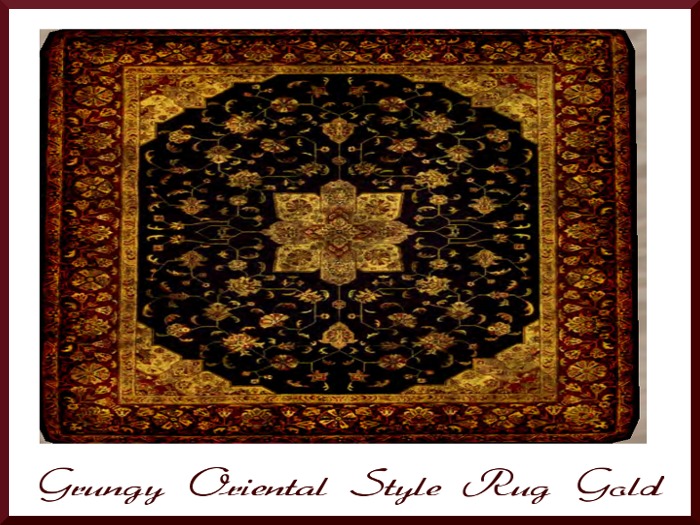 Grungy Oriental Style Rug Gold