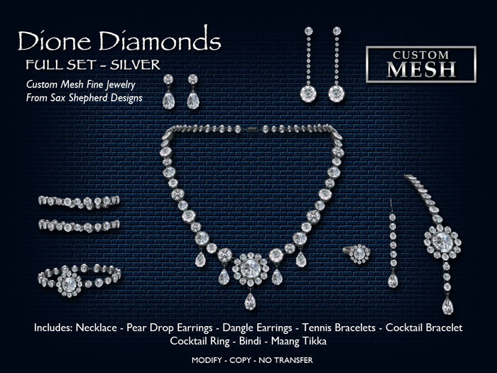 !SSD ~ Frills ~ Dione Silver Diamonds Full Set