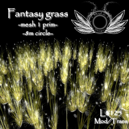 Fantasy grass - glowy rose gold - only 1 prim :)