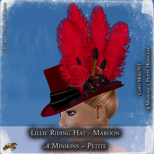 @CT@ Lillie Riding Hat (Petite/.4 Minikins) Boxed Maroon