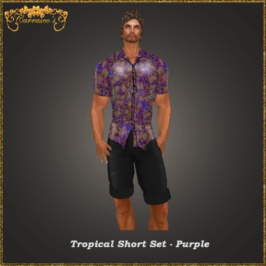 *Carrasco's* Tropical Short Set-Olive