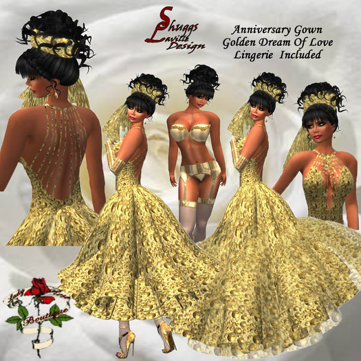 214 Golden Dream of Love with gold Lingerie ~SLD~