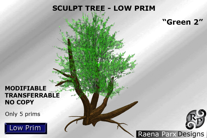 SCULPT TREE - LOW PRIM - "GREEN 2"  *RPD*