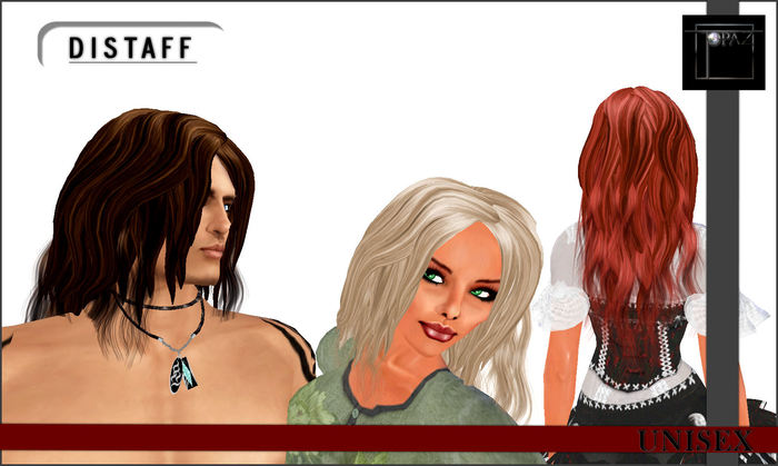 Topaz Square~  Distaff  Hair ~ UNISEX~Collection 