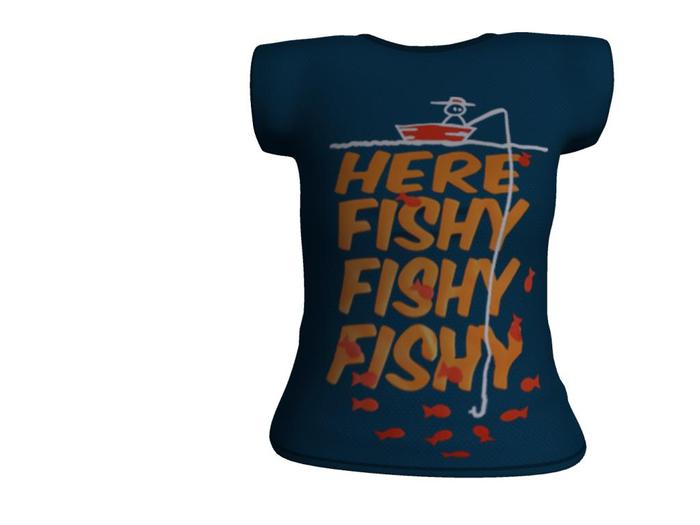 Womens Mesh Blue Here Fishy DEMO