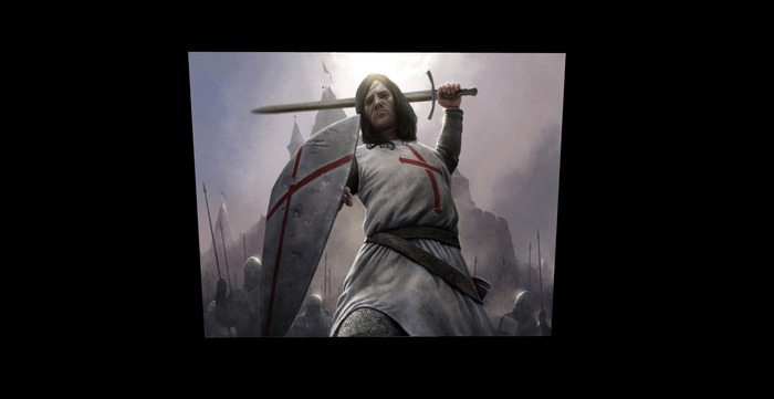 Medieval Templar knight in battle pic