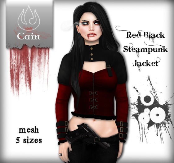 Cain - Red Black - Steampunk Jacket