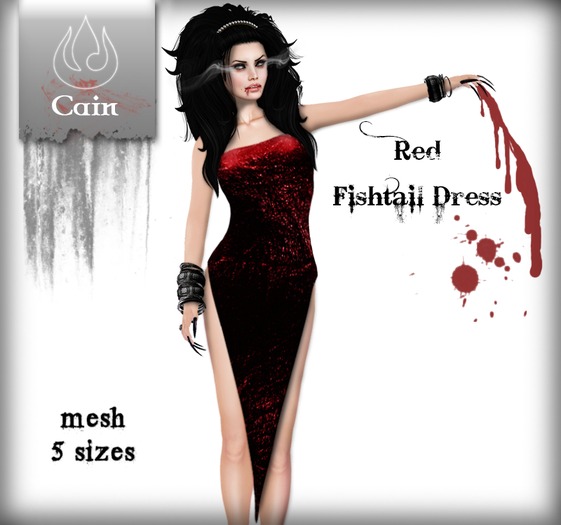 Cain - Red - Fishtail Dress