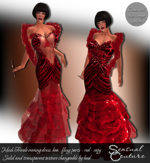 Mesh Frivole  evening dress * red *